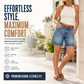 Women's Mid-Rise Bermuda Denim Shorts with Pockets