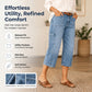 👖 LIMITED-TIME 50% OFF! ✨ Women's Casual Stretchy Cropped Denim Pants – Barrel Fit, Mid-Waist, Multi-Pockets 🌿