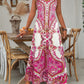 📢📢Last Day-50% OFF!!⏰Women’s Retro Print V-Neck Sleeveless Maxi Dress
