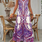 📢📢Last Day-50% OFF!!⏰Women’s Retro Print V-Neck Sleeveless Maxi Dress