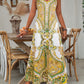 📢📢Last Day-50% OFF!!⏰Women’s Retro Print V-Neck Sleeveless Maxi Dress