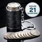 🔑 50% OFF! ✨ Mini Coin Storage Keychain – 2-in-1 Coin Holder & Fidget Stress Relief, Holds 21 Quarters, Premium Zinc Alloy & Leather – Everyday Carry Essential 🪙