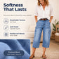 👖 LIMITED-TIME 50% OFF! ✨ Women's Casual Stretchy Cropped Denim Pants – Barrel Fit, Mid-Waist, Multi-Pockets 🌿