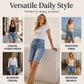 Women’s Casual High Waisted Fringed Denim Shorts