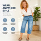 👖 LIMITED-TIME 50% OFF! ✨ Women's Casual Stretchy Cropped Denim Pants – Barrel Fit, Mid-Waist, Multi-Pockets 🌿