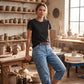 👖 LIMITED-TIME 50% OFF! ✨ Women's Casual Stretchy Cropped Denim Pants – Barrel Fit, Mid-Waist, Multi-Pockets 🌿
