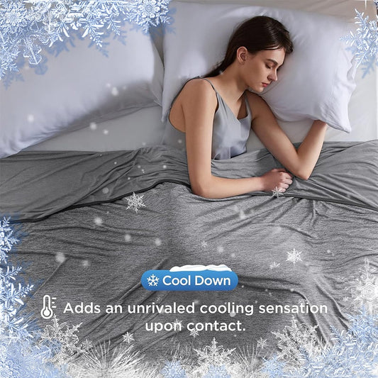📢🔥LIMITED-TIME 50% OFF!⏰❄️ Cooling Blanket for Summer – Lightweight Cold Feel Throw, Breathable Chilly Pad for Hot Sleepers, Night Sweat Relief & All-Night Comfort