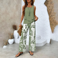 📢📢Last Day-50% OFF!!⏰ Women’s Trendy Print 2-Piece Outfit – Sleeveless Top & Pants Combo!"
