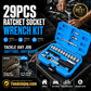 🔧 50% OFF NOW! 🛠️ 29-Piece Ratchet Socket Wrench Kit – CR-V Steel, Versatile & Portable 📦