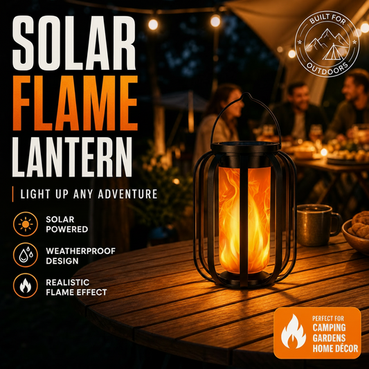 🔥 Solar Flame Lantern with Rope Handle – Rechargeable Outdoor Camping & Patio Decor Light