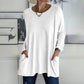 🔥Women's Round Neck Long Sleeve Loose Pocket T-Shirt