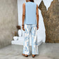 📢📢Last Day-50% OFF!!⏰ Women’s Trendy Print 2-Piece Outfit – Sleeveless Top & Pants Combo!"