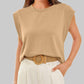 👕 LIMITED-TIME 50% OFF! 💥 Solid Color Round Neck Cap Sleeve Top – Soft Fabric, Versatile, Feminine ✨