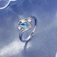 Geometric Oval Ring with Zirconia Accents