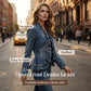Spring Clearance: Save 40% on Selected Items⏰Women's Ruffle Trim Open-Front Denim Jacket🧥