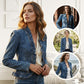 Spring Clearance: Save 40% on Selected Items⏰Women's Ruffle Trim Open-Front Denim Jacket🧥