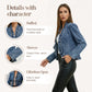 Spring Clearance: Save 40% on Selected Items⏰Women's Ruffle Trim Open-Front Denim Jacket🧥