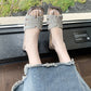 📢Mid-Season Sale: 50% off – limited time ⏰Women's Geometric Rhinestone Square Toe Flat Slides👡