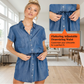 🔥50% OFF!👗Women's Casual Denim Shirt Dress with Drawstring Waist