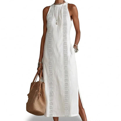 🌿☀️ NEW 2026 Women's Vintage Cotton Linen Lace Patchwork Midi Dress | Soft, Breathable & Flattering Summer Dress