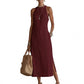 🌿☀️ NEW 2026 Women's Vintage Cotton Linen Lace Patchwork Midi Dress | Soft, Breathable & Flattering Summer Dress