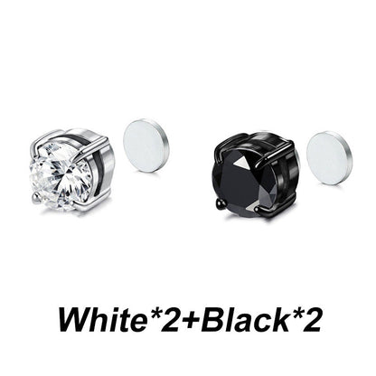 No Piercing Needed Magnetic Zirconia Stud Earrings