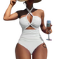 🏖️ LIMITED-TIME 50% OFF! ✨ Criss Cross Halter One-Piece Swimsuit – Tummy Control, Cutout ✨