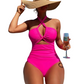 🏖️ LIMITED-TIME 50% OFF! ✨ Criss Cross Halter One-Piece Swimsuit – Tummy Control, Cutout ✨