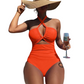 🏖️ LIMITED-TIME 50% OFF! ✨ Criss Cross Halter One-Piece Swimsuit – Tummy Control, Cutout ✨