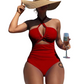 🏖️ LIMITED-TIME 50% OFF! ✨ Criss Cross Halter One-Piece Swimsuit – Tummy Control, Cutout ✨