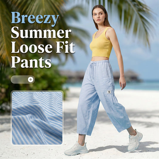 🩵Summer Loose Fit Gingham Pants for Women