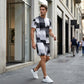 🌞 NEW: Summer Collection with up to 50% off 🛍️Men's Abstract Print T-Shirt & Shorts Set