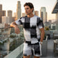 🌞 NEW: Summer Collection with up to 50% off 🛍️Men's Abstract Print T-Shirt & Shorts Set