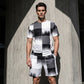 🌞 NEW: Summer Collection with up to 50% off 🛍️Men's Abstract Print T-Shirt & Shorts Set
