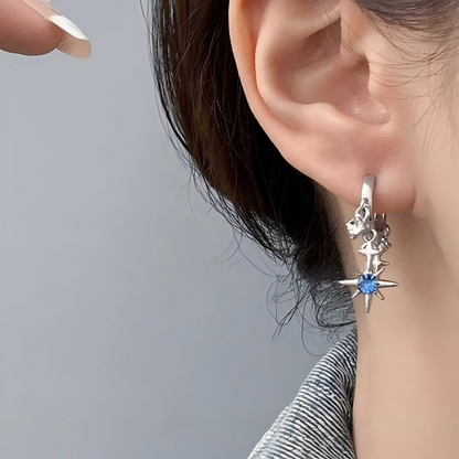 Celestial Star Dangle Hoop Earrings