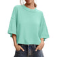 📢📢Last Day-50% OFF!!⏰Cosy Cropped Sweater 🌸 Women’s Short Sleeve Relaxed Fit Knit Top☕️