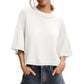 📢📢Last Day-50% OFF!!⏰Cosy Cropped Sweater 🌸 Women’s Short Sleeve Relaxed Fit Knit Top☕️