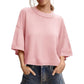 📢📢Last Day-50% OFF!!⏰Cosy Cropped Sweater 🌸 Women’s Short Sleeve Relaxed Fit Knit Top☕️