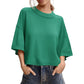 📢📢Last Day-50% OFF!!⏰Cosy Cropped Sweater 🌸 Women’s Short Sleeve Relaxed Fit Knit Top☕️