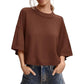 📢📢Last Day-50% OFF!!⏰Cosy Cropped Sweater 🌸 Women’s Short Sleeve Relaxed Fit Knit Top☕️
