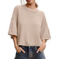 📢📢Last Day-50% OFF!!⏰Cosy Cropped Sweater 🌸 Women’s Short Sleeve Relaxed Fit Knit Top☕️