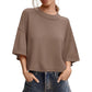 📢📢Last Day-50% OFF!!⏰Cosy Cropped Sweater 🌸 Women’s Short Sleeve Relaxed Fit Knit Top☕️