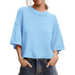 📢📢Last Day-50% OFF!!⏰Cosy Cropped Sweater 🌸 Women’s Short Sleeve Relaxed Fit Knit Top☕️