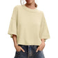 📢📢Last Day-50% OFF!!⏰Cosy Cropped Sweater 🌸 Women’s Short Sleeve Relaxed Fit Knit Top☕️