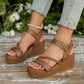 📢📢Last Day-50% OFF!!⏰Women's Braided Strap Wedge Sandals