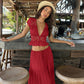 ⏰ 30% OFF – Limited Time Only✨Elegant Lace V-Neck Top & Maxi Skirt Set