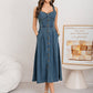 📢📢50% OFF !! ⏰Women's Button-Front Denim Dress