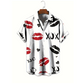 💋 50% OFF! ✨ Men's Kiss Print Button-Up Shirt – Playful, Lightweight, Vibrant 👔