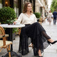 📢📢 Dernier Jour – 50% de Réduction !! ⏰ Pantalon Femme Asymétrique en Mousseline à Jambes Larges