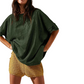 📢📢Last Day-50% OFF!!⏰Women's Solid Color Loose Fit Boat Neck Top